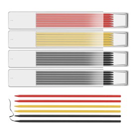 Pack of 24 dry refills, pencil lead deep hole markers, pencil leads for carpenter's pencil, carpenter's pencil replacement, 2.8 mm replacement, solid deep hole markers for architect drawing