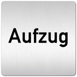 Türschilder24 XXL Door Sign (B) 125 x 125 mm Lift/Lift 1.5 mm Aluminium Solid Material 100% Made in Germany (Please Close Door + Spacer) (Elevator)