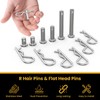 12Pcs M8 Clevis Pin and M3 X 60 R Shape