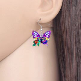DALANE Acrylic Cute Butterfly Earrings Hanging Insects Butterfly Jewellery Gifts for Women Girls Decor, Acrylic, No Gemstone