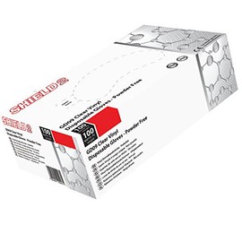 Shield Powder-Free Vinyl Gloves Medium Clear (Pack of 100)
