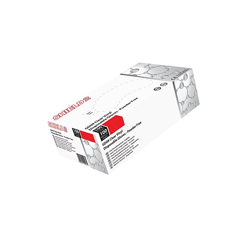 Shield Powder-Free Vinyl Gloves Medium Clear (Pack of 100)