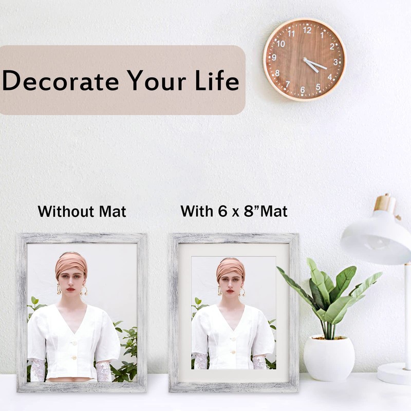 White 8x10 Picture Frames Set of 2 Display Pictures 6x8