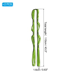 PATIKIL Daisy Chain Straps 2 Pack Strong Climbing Straps with 8 Loops Adjustable Nylon Chain Sling for Aerial Yoga Hammock Swing Green
