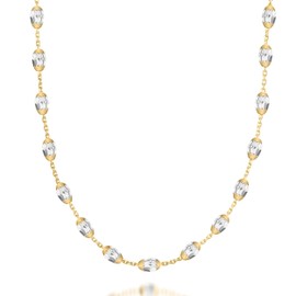Lynora Jewellery Geobeads Necklace Yellow Gold Plate 18"