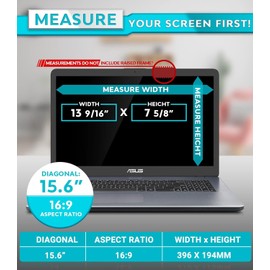 PYS Privacy Screen Laptop 15.6 Inch 16:9 Aspect - Removable Laptop Screen Privacy Shield, Anti-Glare Laptop Screen Filters Compatible with Lenovo Thinkpad, HP Elitebook, Dell