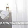 DWCN White Sheer Curtains with Tiebacks Semi Transparent Voile Grommet
