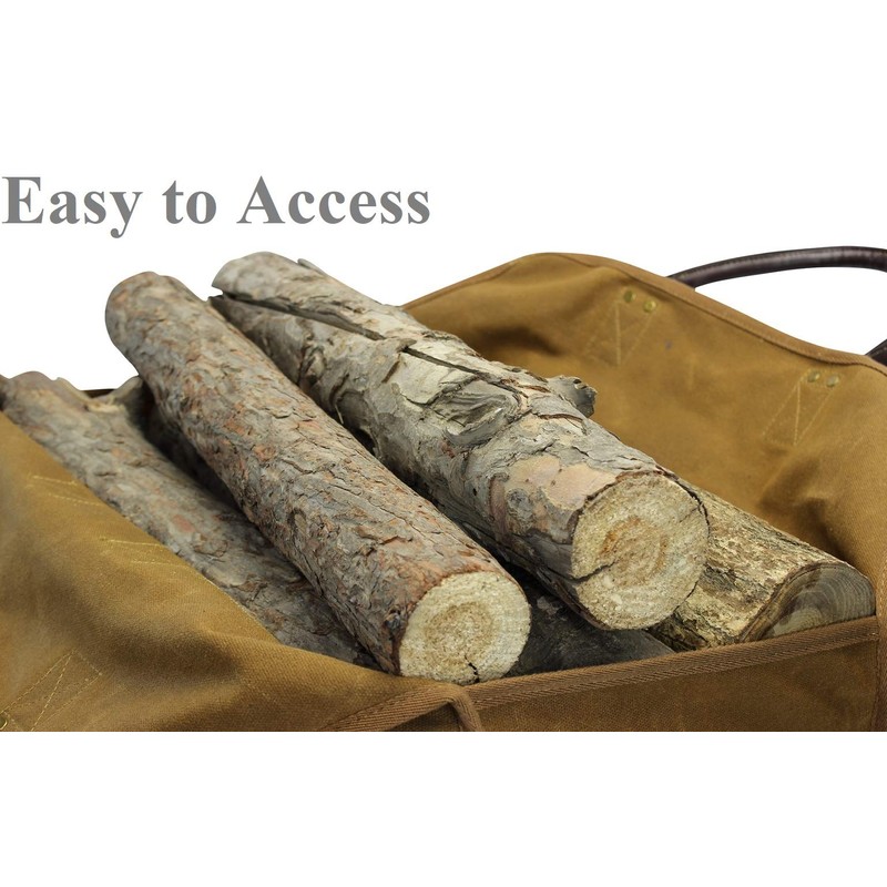 INNO STAGE Firewood Log Carrier Bag Waxed Canvas Tote Holder