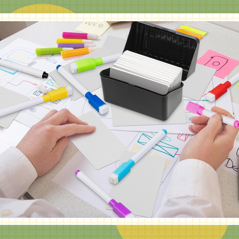 Harloon 100 Pcs Dry Erase Index Cards 3 x 5
