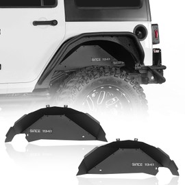 Hooke Road Aluminum JK Rear Inner Fender Liners Wheel Well Liner for 2007-2018 Jeep Wrangler JK & Unlimited 2/4 Doors, 2PCS Lightweight Mud Guard Covers