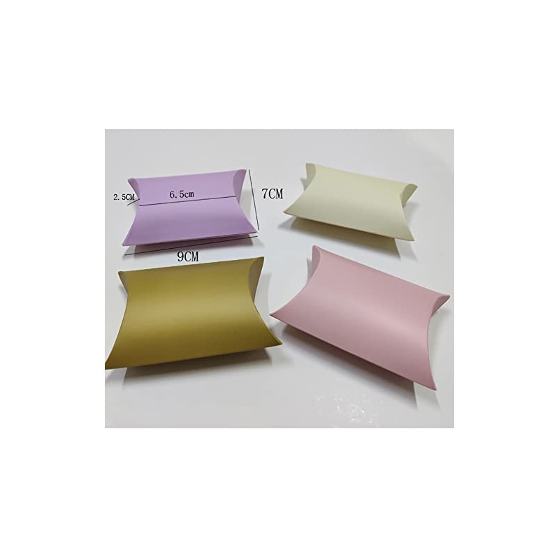 JIHUOO 100 Pcs Wedding Creative Pillow Box Candy Gift Box