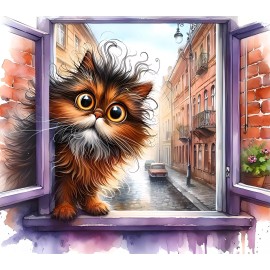 Unbranded 20oz Sublimation Tumbler Wrap Cat In Window Ready To Press Heat Transfer