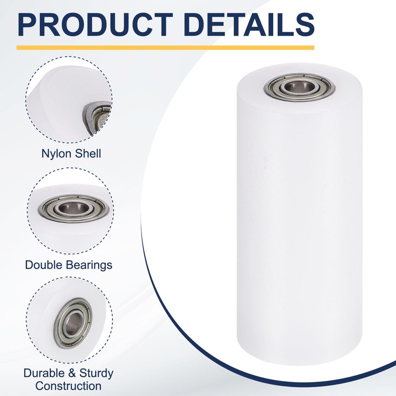 sourcing map 4Pcs Nylon Roller Wheel with Bearings, 3/8" Bore