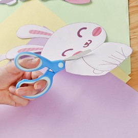 Asdirne Asdirne Left Kids Scissors, Safety Children Scissors, Craft Scissors with Blunt Tip Stainless Steel Blades and Soft Grip, Great for Home and School, Assorted Color, 13.5cm, 3 Pack