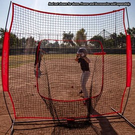 PowerNet Team Color Nets Baseball and Softball 7x7 (NET ONLY) Replacement | Heavy Duty Knotless | Durable PU Coated Polyester | Double Stitched Seams for Extra Strength (Purple)