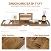 Realgulf Bamboo Bathtub Tray Caddy - Splash-Proof Adjustable (28.5-40") with