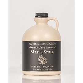 Mansfield Maple Certified Organic Pure Vermont Maple Syrup in Plastic Jug Dark Robust (Vermont B), Gallon (Ships as 2 Half Gallons)