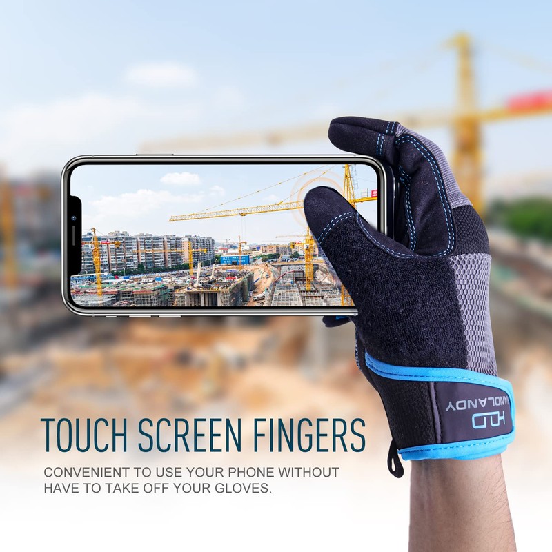 HANDLANDY Work Gloves Mens & Women, Utility Safety Mechanic Working