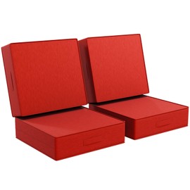 AOFEITE 2 PCS Outdoor Water-Resistant Olefin Deep Seat Cushion Set, 23 x 26 x 6 Inch Weather and Fade Resistant Patio Furniture Chair Cushion, Thickened Sofa Seat Pad with Straps, Red