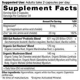 Ancient Nutrition Probiticos, probiticos SBO Restauracin intestinal de 60 unidades, promueve la salud intestinal, el apoyo digestivo e inmunolgico,...