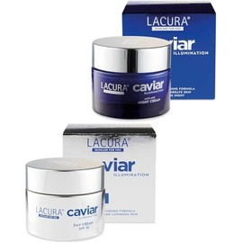 LACURA Caviar Anti-Ageing Skincare Set – 50ml Day Cream + 50ml Night Cream, Firming & Hydrating Face Moisturizer (Pack of 2 Day & Night cream)