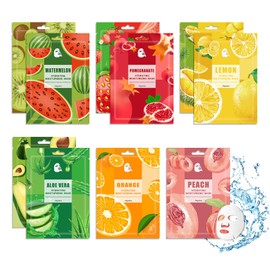 ZZCQzeze 10PCS Hydrating Face Masks,Moisturizing Facial Masks for Women and Men,Fruit Overnight Facial Sheet Mask,Lightweight and Non-greasy Face Sheet Mask for All Skin Type 11