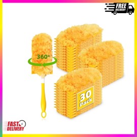 Unbranded 30-Pack 360 Duster Refills with Handle – Unscented Heavy-Duty Disposable Dusters
