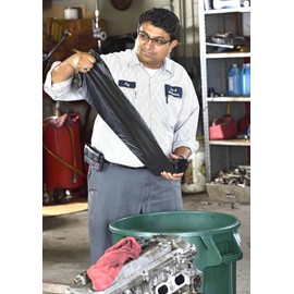 Aluf Plastics 44 Gallon Black Trash Bags (100 Count) With BioFlex Technology - 38" x 53" - 1.1 MIL Tough Garbage Bags