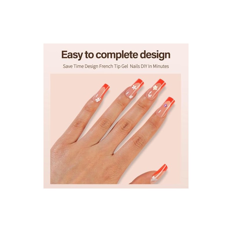 Vansiho 300 Unidades de Uñas Postizas de Gel Francesas, Uñas