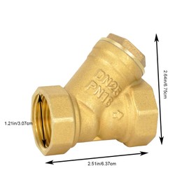 Y Strainer 1" Brass Sediment Filter Attachment Water Filter with 40 Mesh Filter Screen Plastic Inline Hose Filter Twist-on Pipe Strainer for RV, Garden Hose