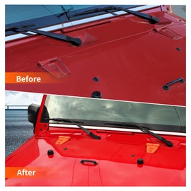 SQQP Hood Hinge Cover Trim Kit 2Pcs for 2007-2018 Jeep Wrangler JK JKU(Orange)