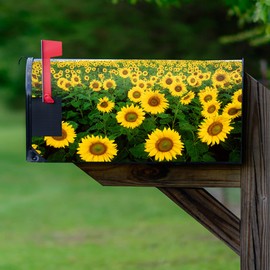 VWAQ Sunflower Home Mailbox Covers Magnetic House Decor - MBM48 (25.5" H X 20.75" W)
