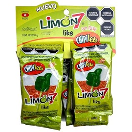 Anáhuac Paleta Limón 7 Like - Paleta de Caramelo con Polvo Sabor Sal y limón con Dulce en Polvo Picante - 20 Piezas - 360 g