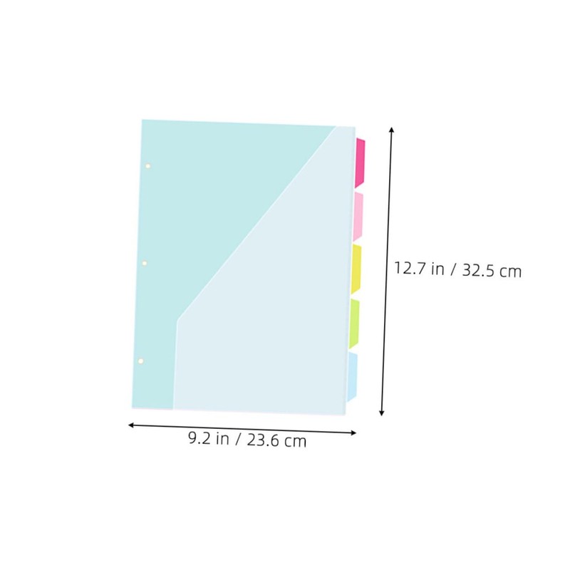 DOITOOL 5pcs Pocket Dividers with Tabs Plastic Folder Dividers for