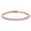 Dunnett Taylor Rose Gold Plated 4mm Cubic Zirconia Classic Tennis