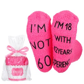 Fanmayhe Birthday Socks Women,Ideas 60th Birthday Gifts for Women,Ladies,Wife, Grandma or Mother,Fun Fuzzy Mom Socks,Funny Gifts Cheers 60 Years