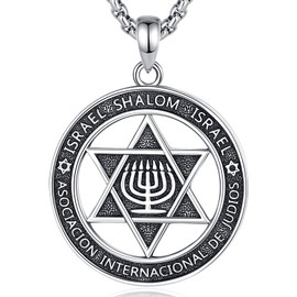 CELESTIA Star of David Necklace Women's 925 Silver David Star Necklace Hexagram Chain with Pendant Jewish Jewellery Gifts Women, stainless steel Sterling silver Stainless steel, No Gemstone