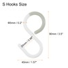 Sourcing Map 12pcs S Hooks, 3.5" Plastic, White, Modern, Over-the-ledge,