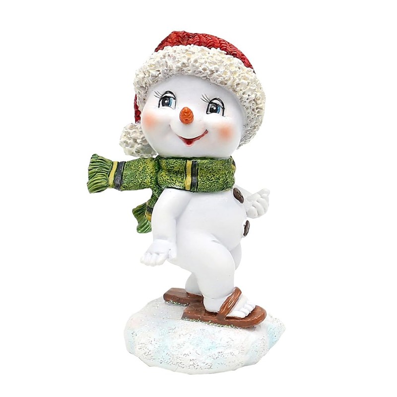 Snow Children with Hat and Scarf in Red/Grey with Skis,