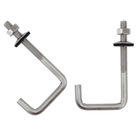 10Pack M6x25x75mm 304 Stainless Steel Roofing Hook Bolt Tile Hook Bolt with Waser and Nut for Roof Tile Fixed, Fastening Hook Bolts