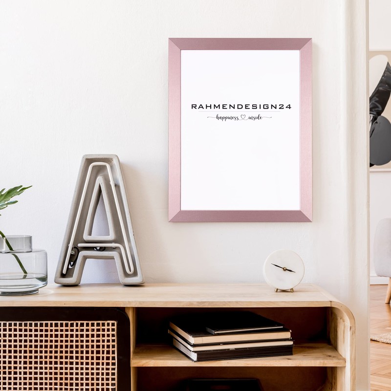 Rahmendesign24 Milano Picture Frame, 13 x 18 cm, Rose Gold