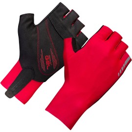 GripGrab Aero TT RaceDay Time Trial Cycling Gloves Aerodynamic Professional Short Finger Fingerless Road Bike Glove, Red