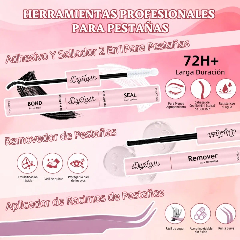 Extensiones Pestañas Diy, Kit De Racimos De Pestañas Mixto