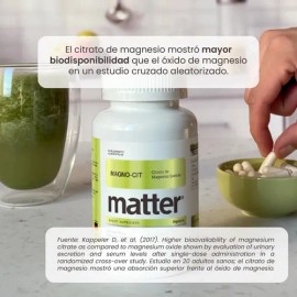 Magno-cit, Matter, Citrato De Magnesio, Salud Ósea, 120caps Sin Sabor                                                                                 