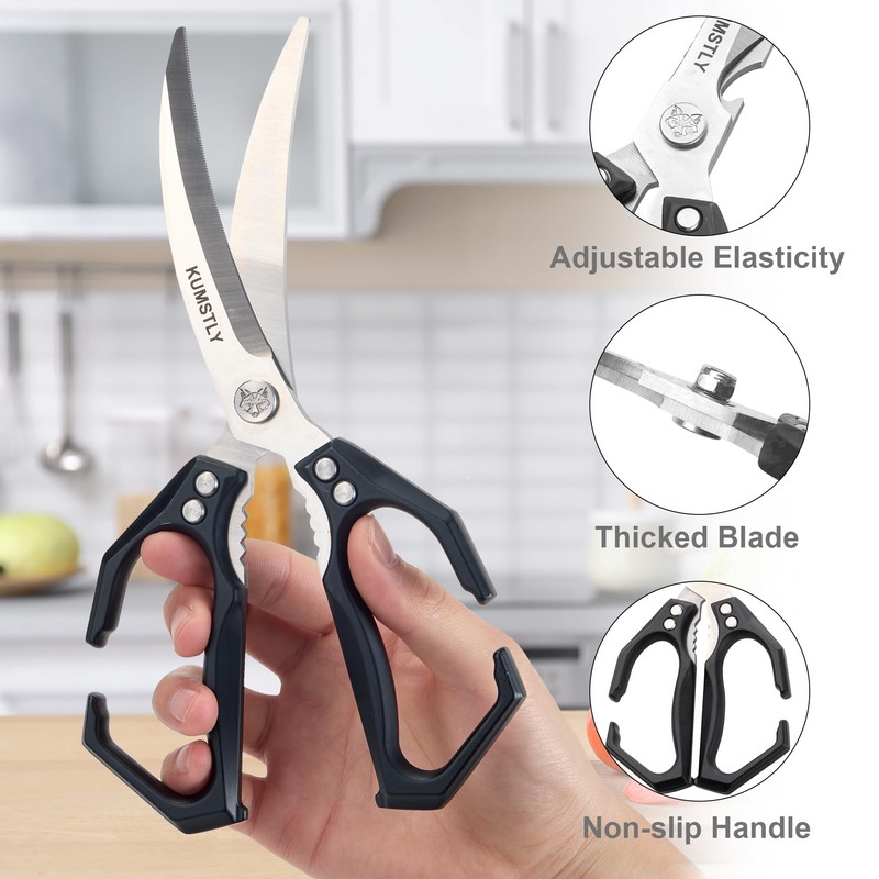 Kitchen Scissors All Purpose- Stainless Steel Kitchen Shears for Food