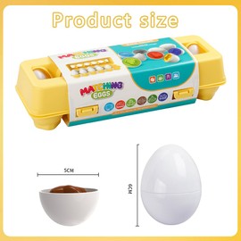 SiSfeL Matching Eggs, Easter Eggs Toy, Matching Puzzle Eggs, Colours and Shapes, Assorted Montessori Toy Gift for Children, Boys, Girls, Pack of 12