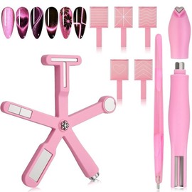 Pink nail cat child magnet set of 8, 1 set, pink / 핑크 네일 고양이 아이 자석 8종 세트, 1세트, 분홍색