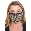C.C Reusable Washable Knit Pattern Face Mask, Knit Leopard Latte,