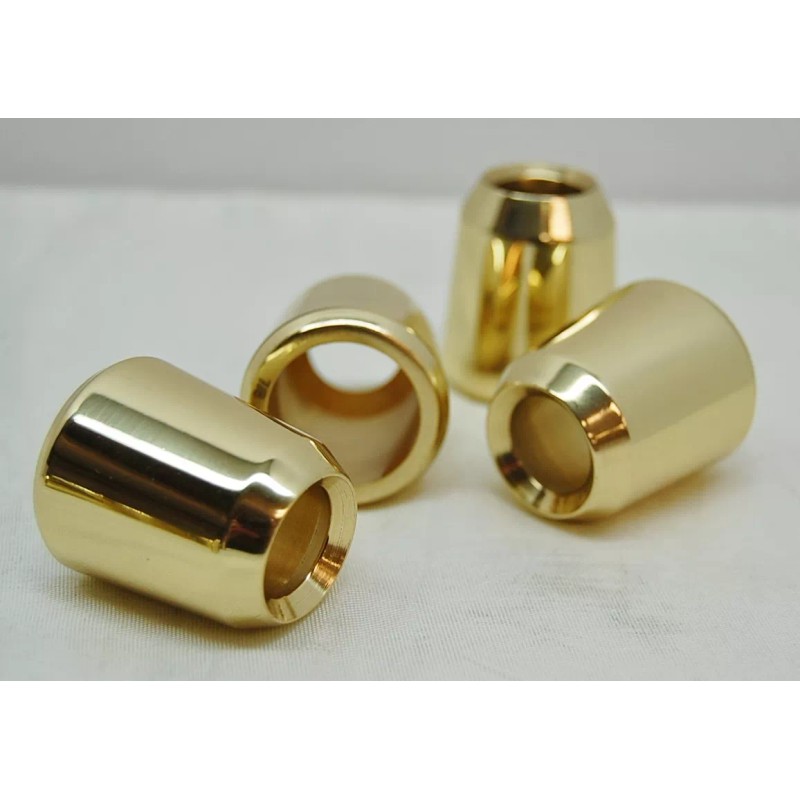 4 POLISHED BRASS 7/8" SMOOTH CANDLE FOLLOWERS - BURNERS -
