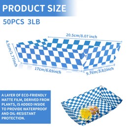 Elmodam Elmodam 50PCS 3lb Oktoberfest Paper Food Trays C Heavy-Duty Disposable Serving Basket Trays for Oktoberfest Decorations, Party Supplies, German Theme Birthday Party Favors & Plates